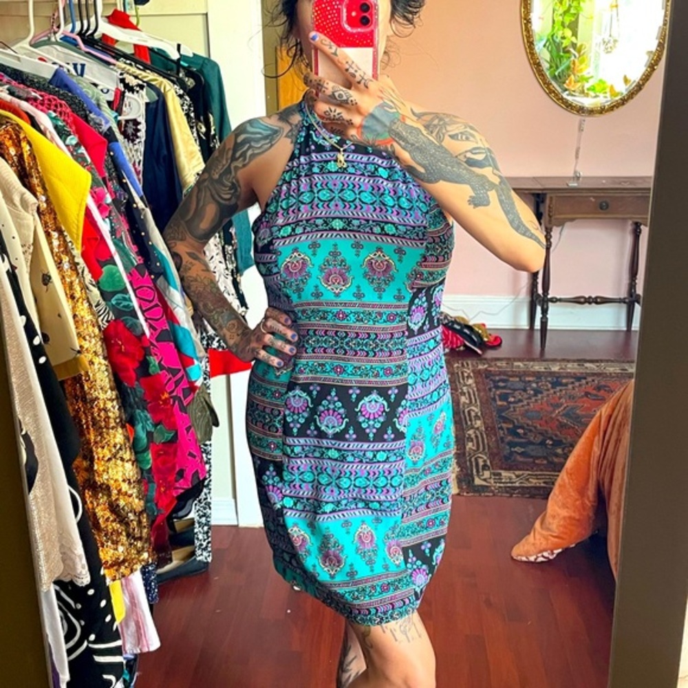 Mimi Chica Blue/Purple/Black Summer Dress size M